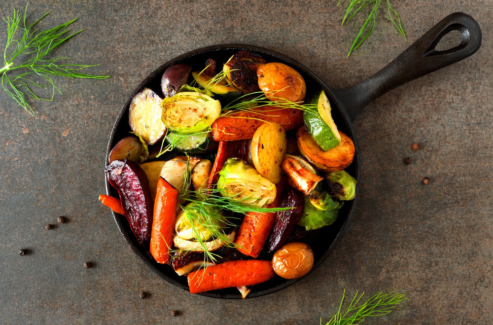 Vegetables with Cast Iron Skillet
